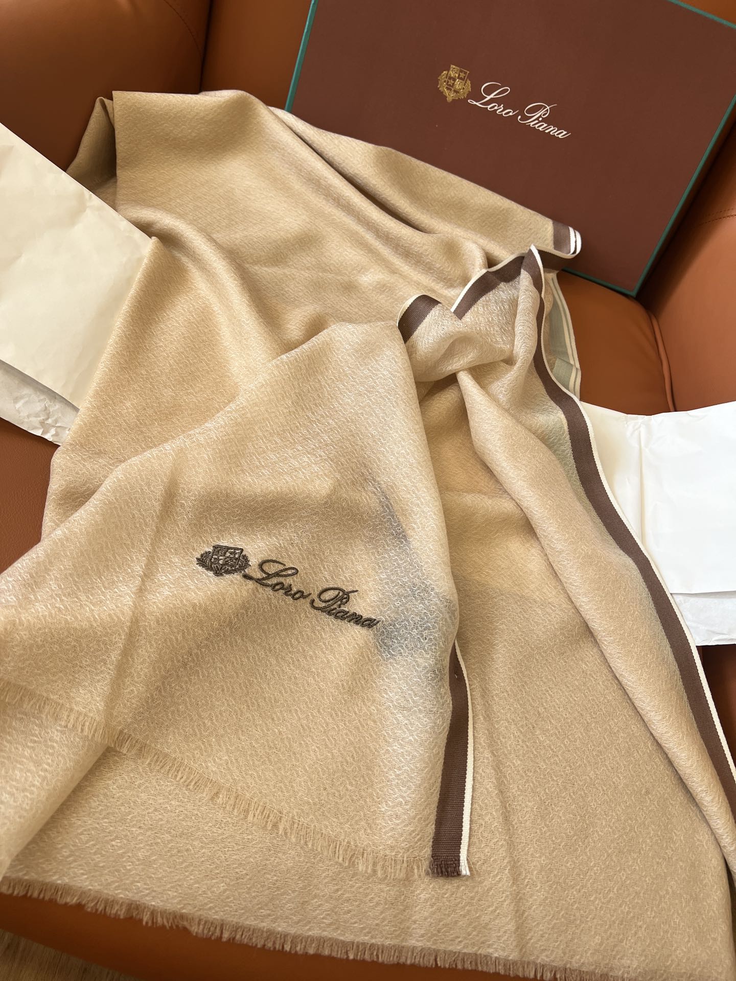 L-Piana-山羊絨圍巾210*95-金駝色