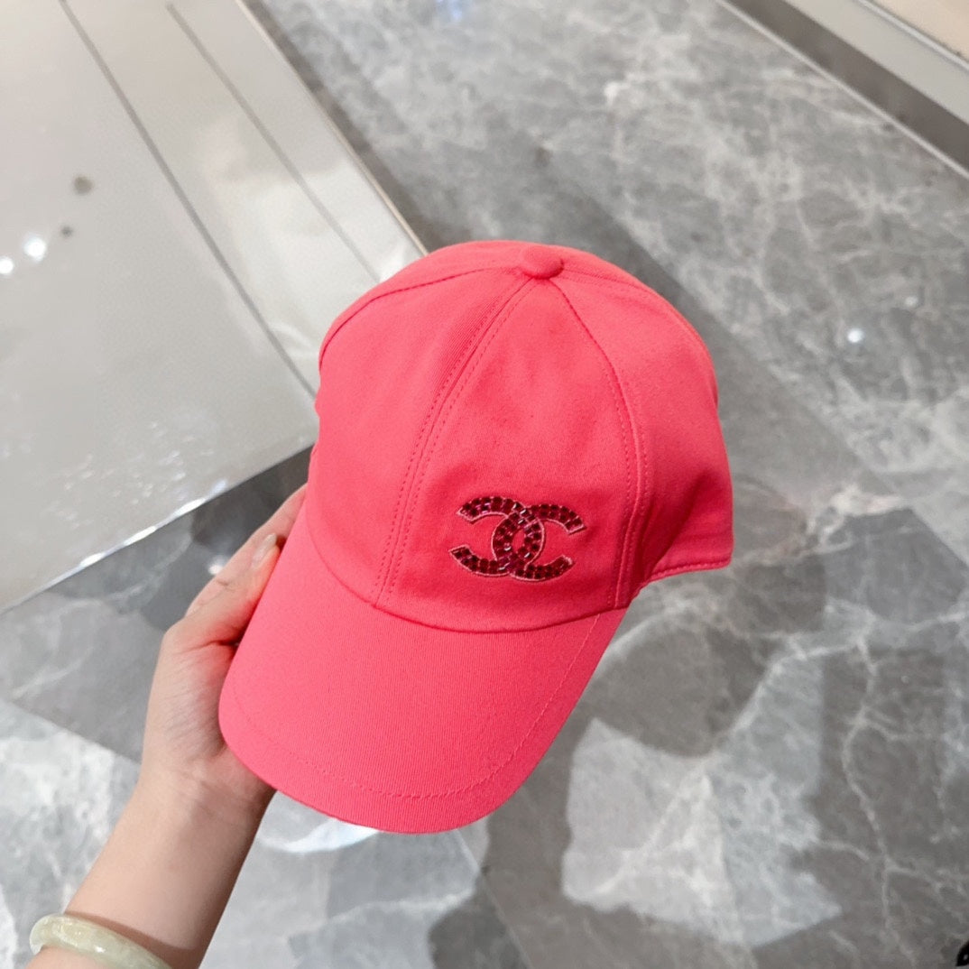 小香家-簡約LOGO棒球帽 桃紅