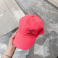小香家-簡約LOGO棒球帽 桃紅