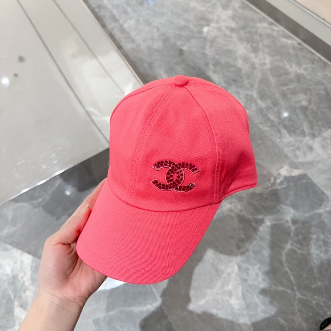 小香家-簡約LOGO棒球帽 桃紅