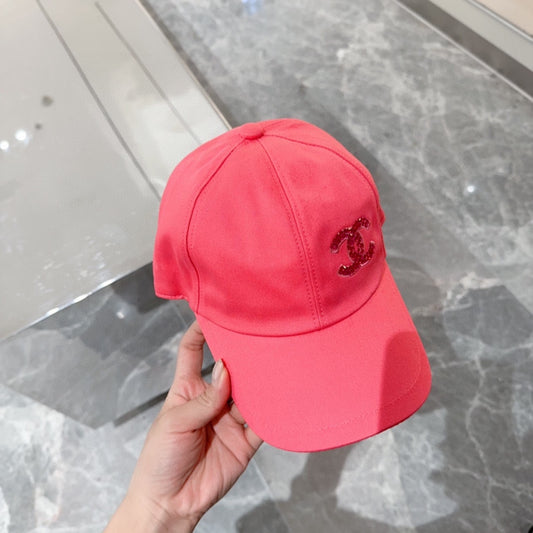 小香家-簡約LOGO棒球帽 桃紅