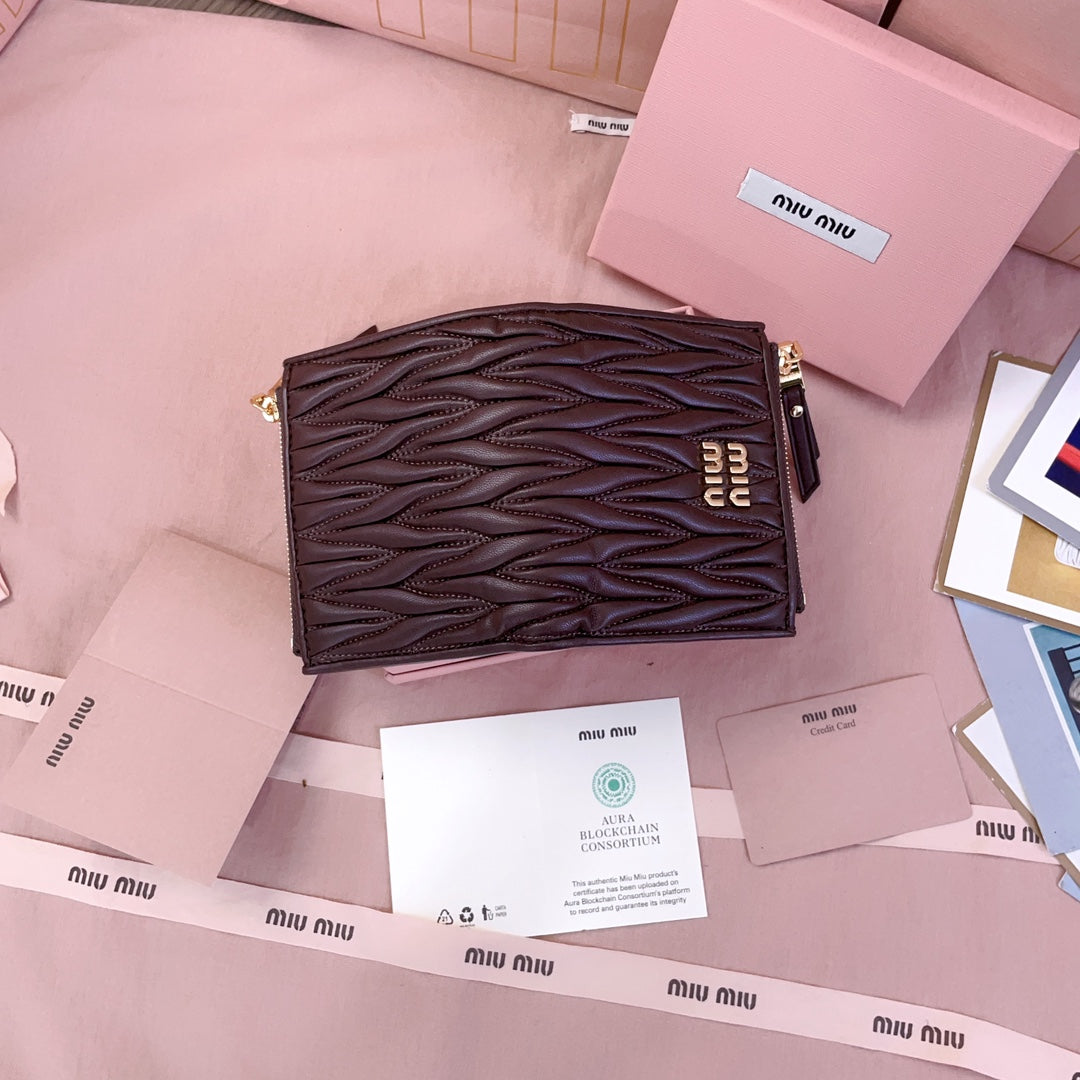 穆M家-5MV017 pocket wallet 小錢夾 酒紅色