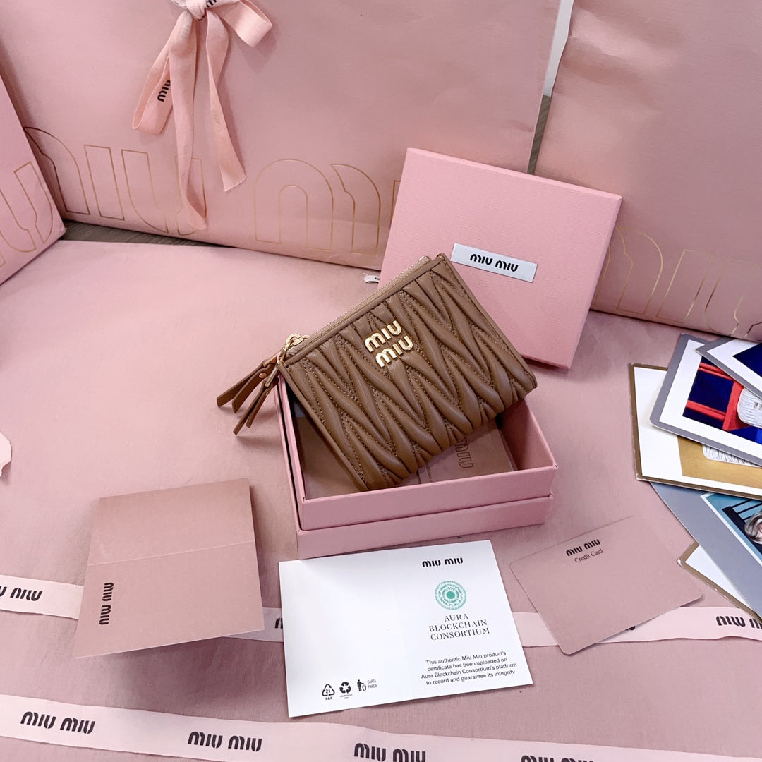 穆M家-5MV017 pocket wallet 小錢夾 卡棕色
