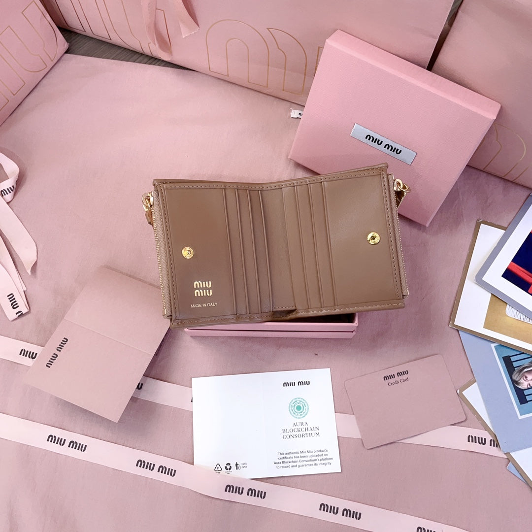 穆M家-5MV017 pocket wallet 小錢夾 卡棕色