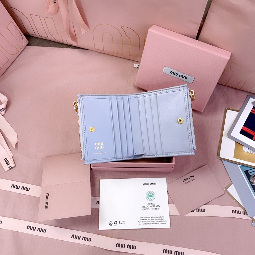 穆M家-5MV017 pocket wallet 小錢夾 藍色