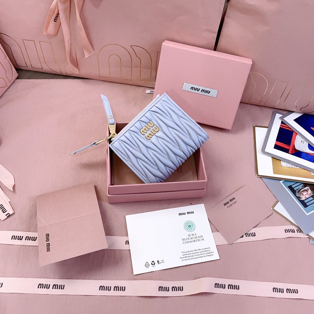 穆M家-5MV017 pocket wallet 小錢夾 藍色