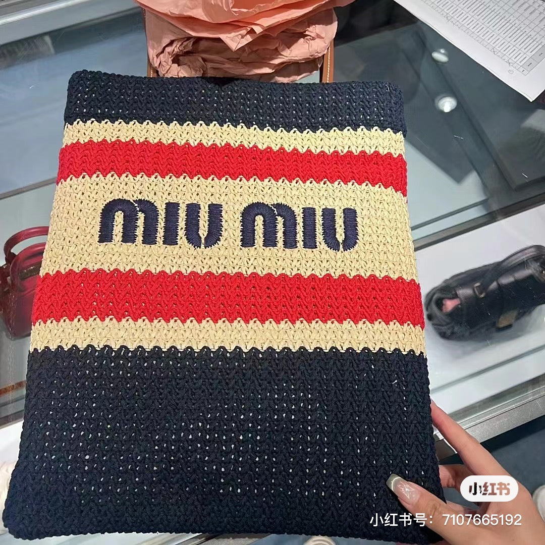 穆M家-草編棉線編織托特包-小