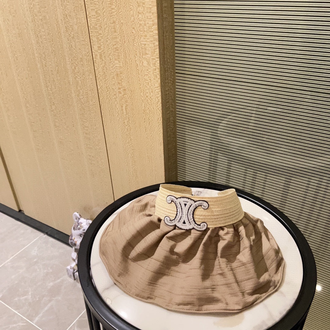 賽C家-2023夏季新款 空頂帽 防曬帽 杏色