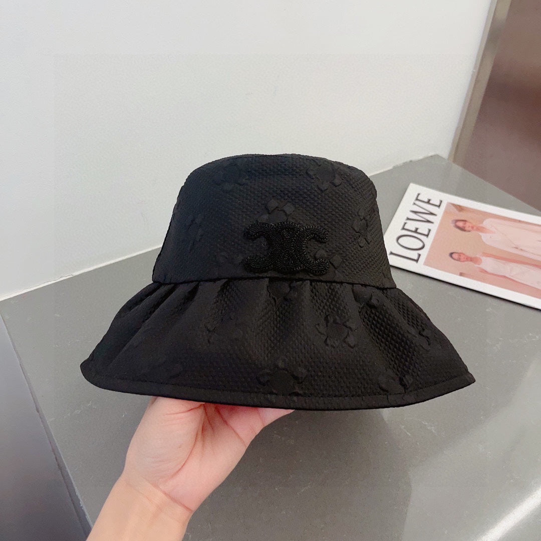 賽C家-荷葉邊漁夫帽 黑色