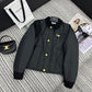 賽C家-2403 拼接黑色燈芯絨棉服外套