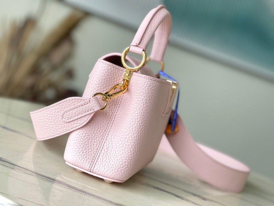 M22178 路L家-Taurilon皮革 Capucines手提包 粉色 Mini