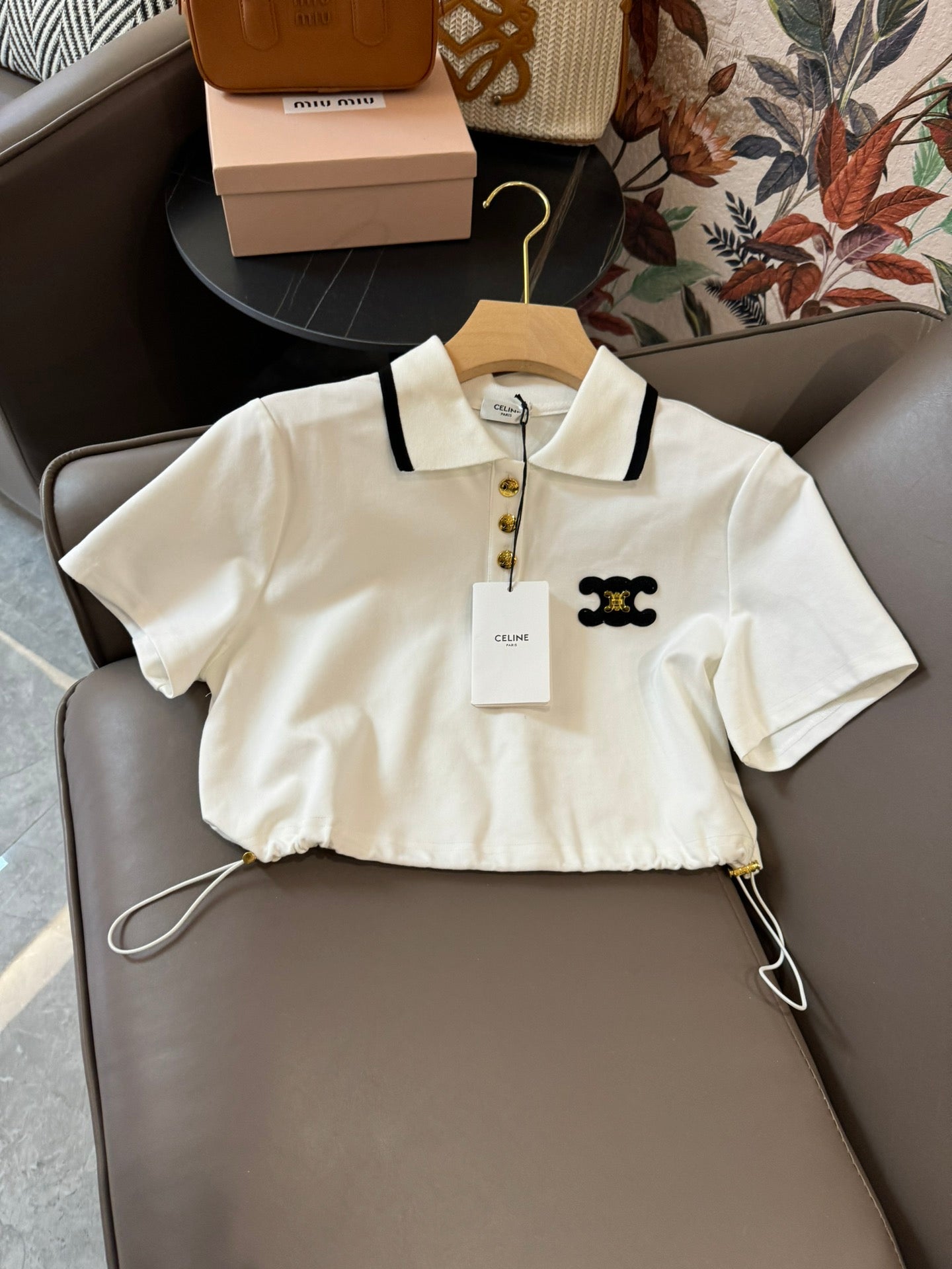 賽C家-2404 短袖polo衫套裝 白色
