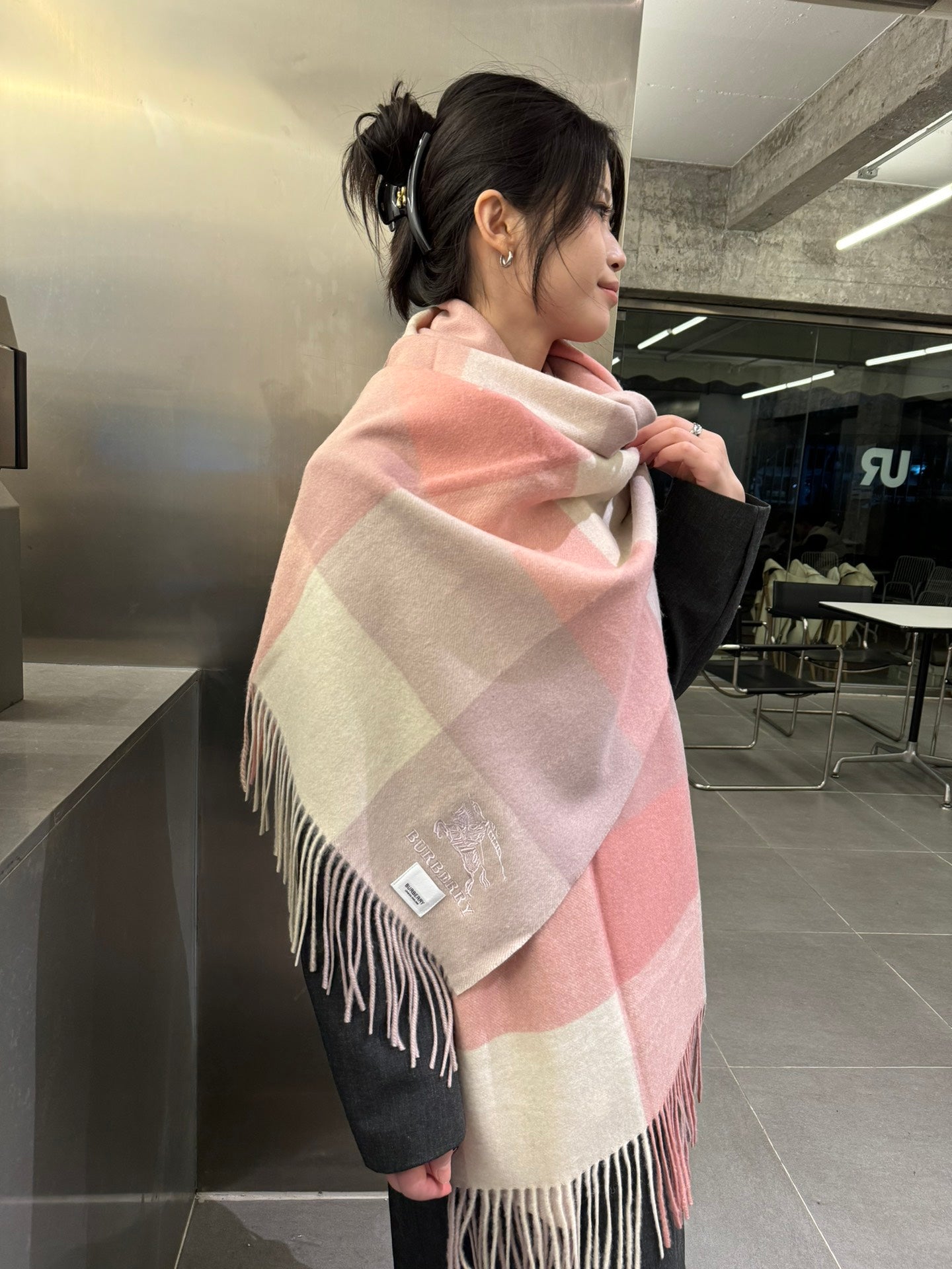 巴B家-2024經典格紋羊絨圍巾180*60