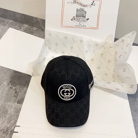 古G家-2024新款 重工刺繡Logo棒球帽 黑色
