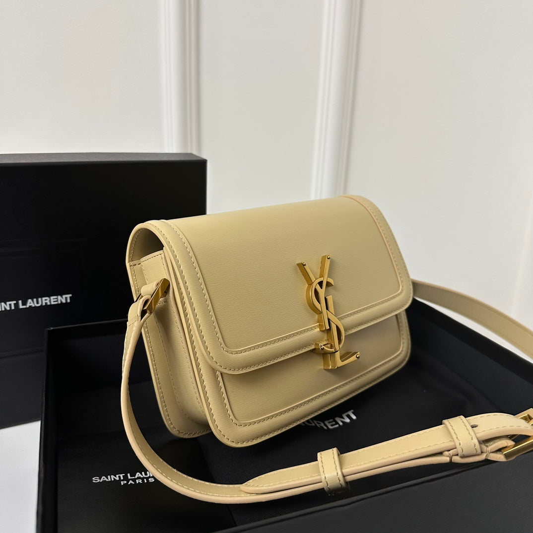聖Y羅-BOX SAINT LAURENT 豆腐包 小號 杏色