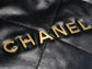 小香家-Chanel 22號手袋 黑金色中號