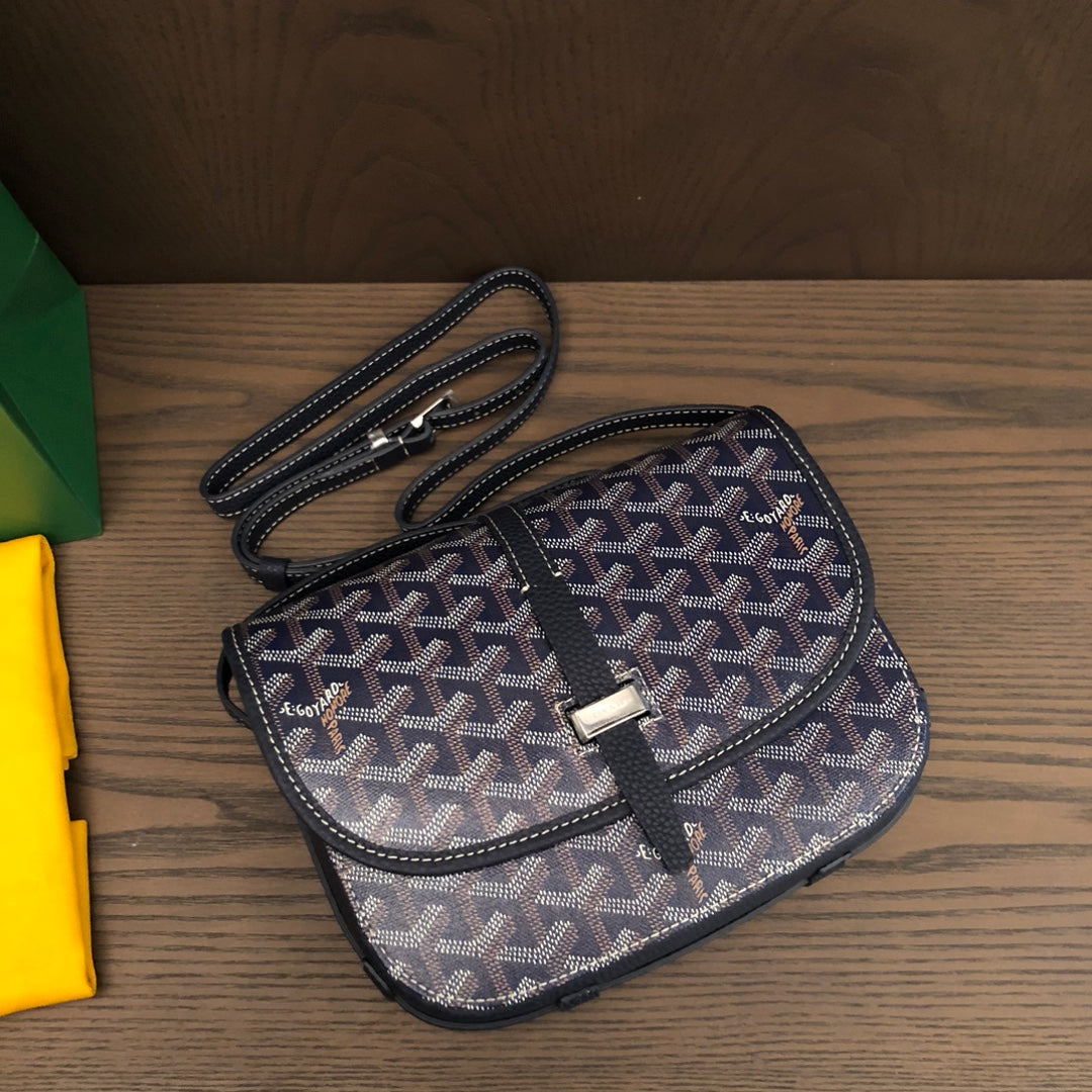 戈G家-Goyard 郵差包小號 深藍色