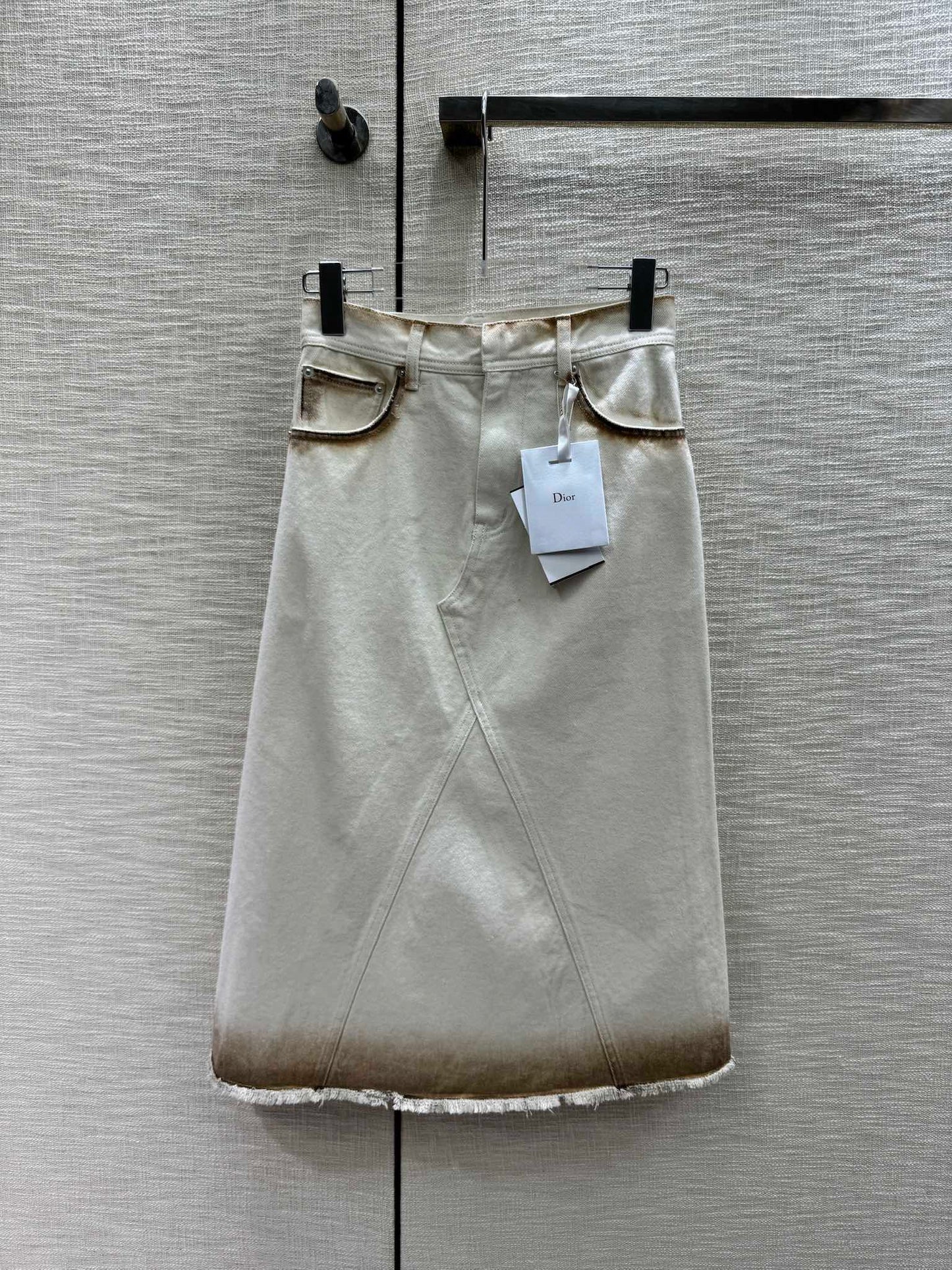 迪D家-2403 24早春最新燃燒效果紮染漸層洗水工藝牛仔裙