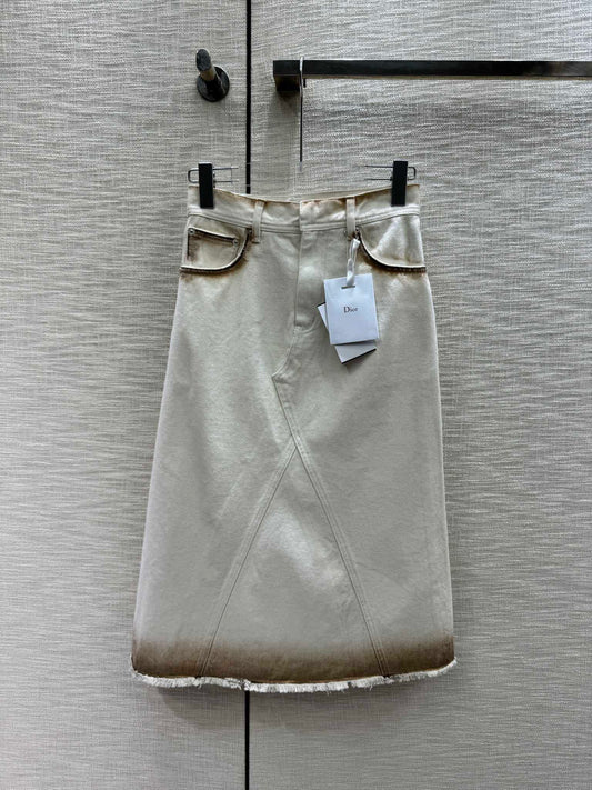 迪D家-2403 24早春最新燃燒效果紮染漸層洗水工藝牛仔裙