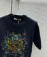 迪D家-2403 24早春最新系列重工刺繡針織短袖 黑色