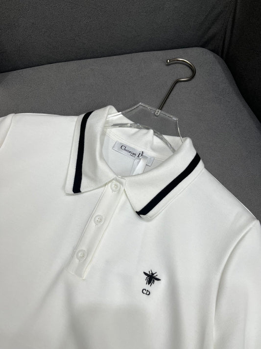 迪D家-2403 24SS春夏新款Polo翻領短袖半裙套裝 白色