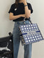 迪D家-2023春夏新款 Tote 藍白拼色 大號