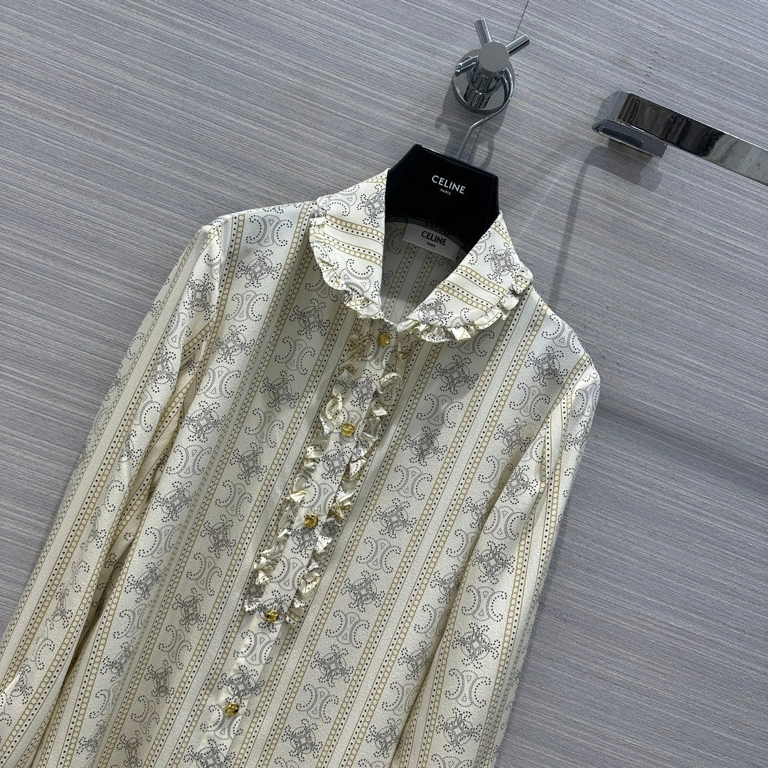 賽C家-2404 24春夏新品法式優雅氣質絲質襯衫