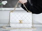 小香家-Chanel 24c雙金球 CF Mini19 白色