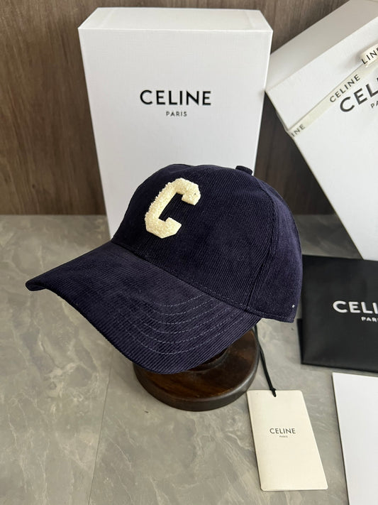 熱銷款 賽C家-燈芯絨大C字母棒球帽 藍色