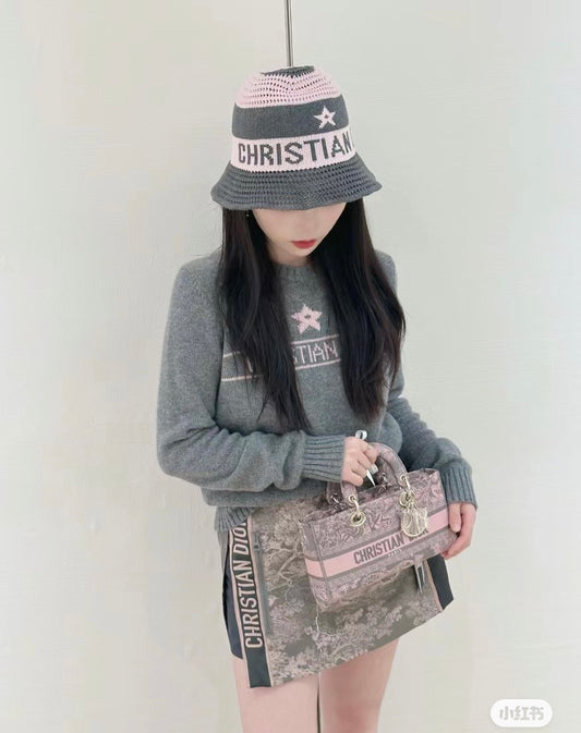 迪D家-IVIERA限定係列 Sauvage茹伊印花刺繡系列 粉灰色