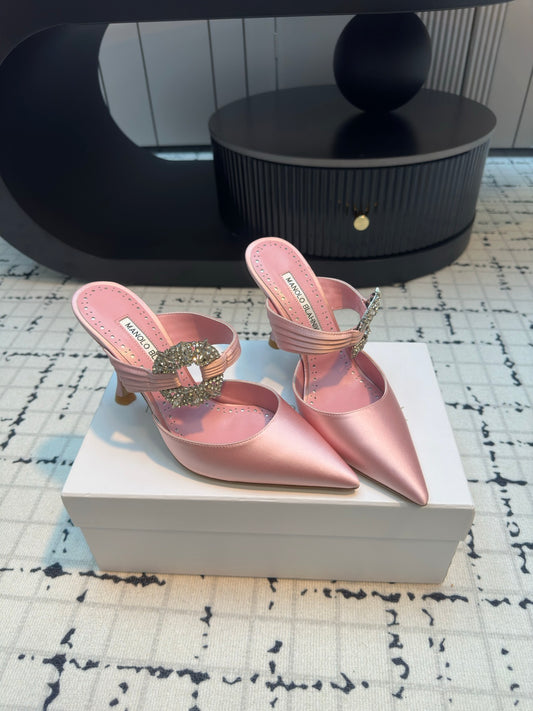 Manolo Blahnik-2024 尖頭高跟鞋 粉色