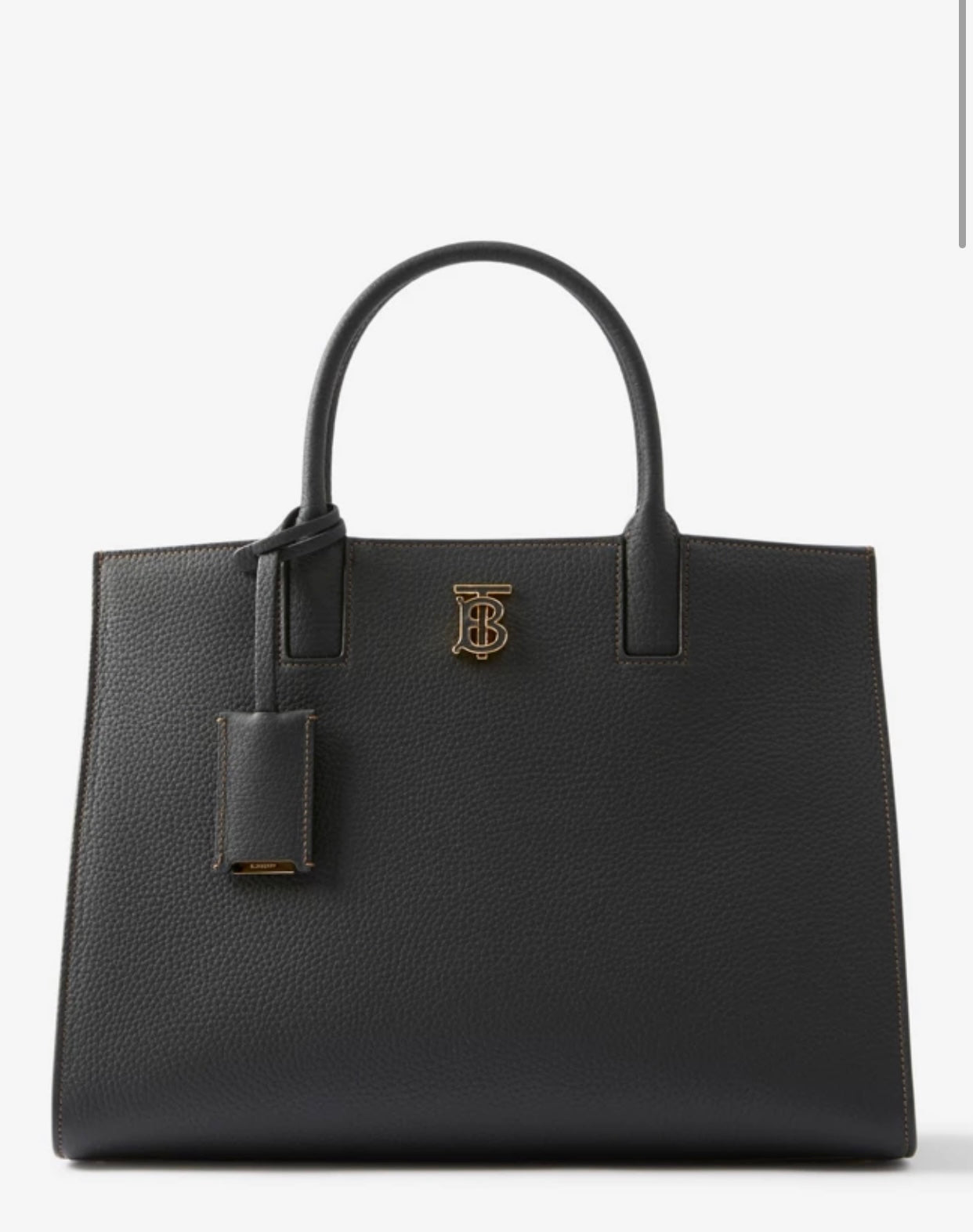 巴B家-Frances 粒紋皮革托特包 黑色 32CM