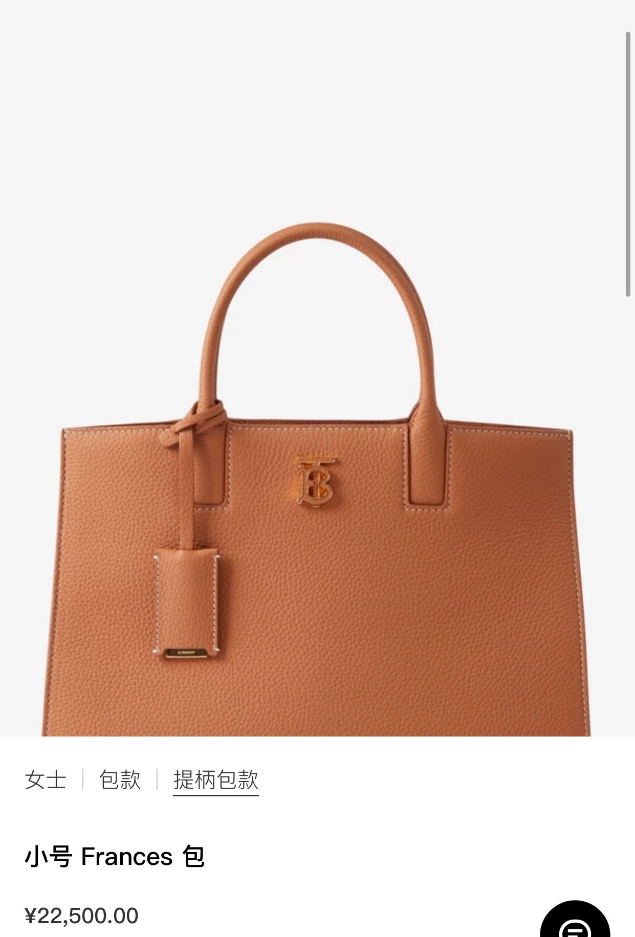 巴B家-Frances 粒紋皮革托特包 棕色 32CM