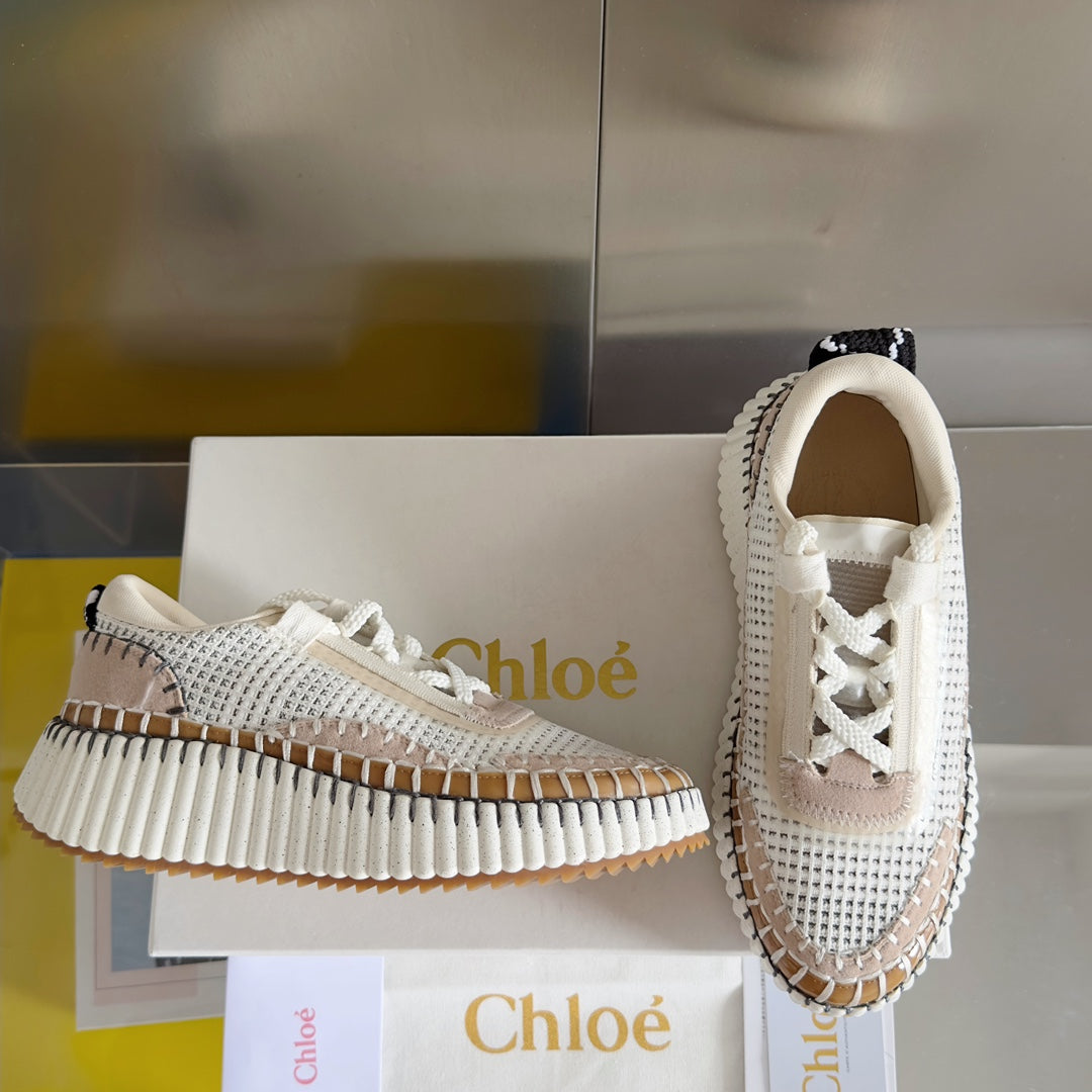 克羅C-Nama sneaker彩虹系列 網面拼色休閒運動鞋 杏粉色