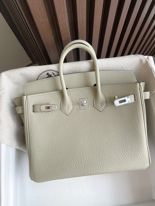 小愛款-Birkin 25 Togo皮 鼠尾草綠 銀扣