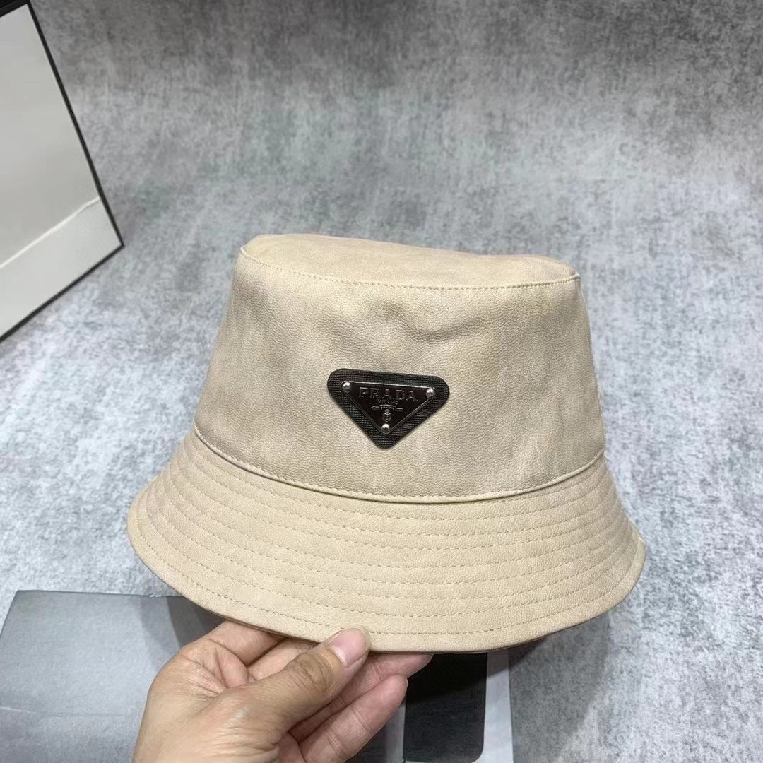 普P家-早秋新款個性質感皮革漁夫帽