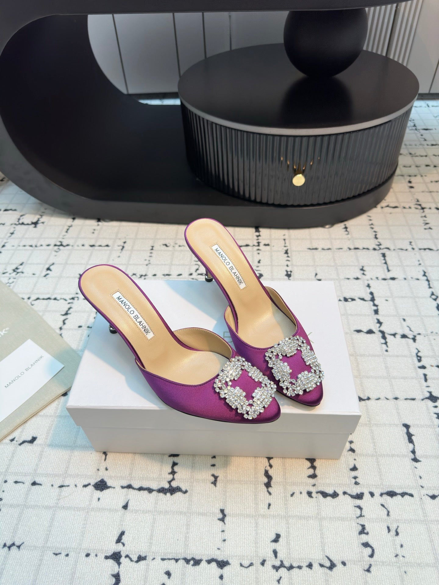 Manolo Blahnik-2024 高跟拖鞋 紫色