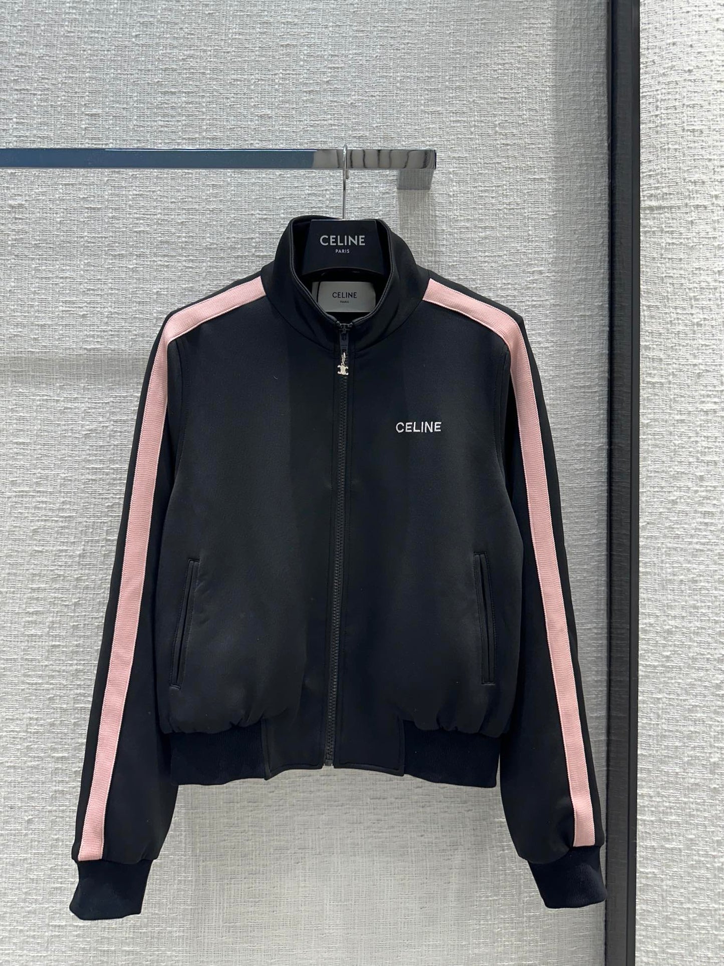 賽C家-2403 24早春新品粉條拼邊黑色學院風套裝