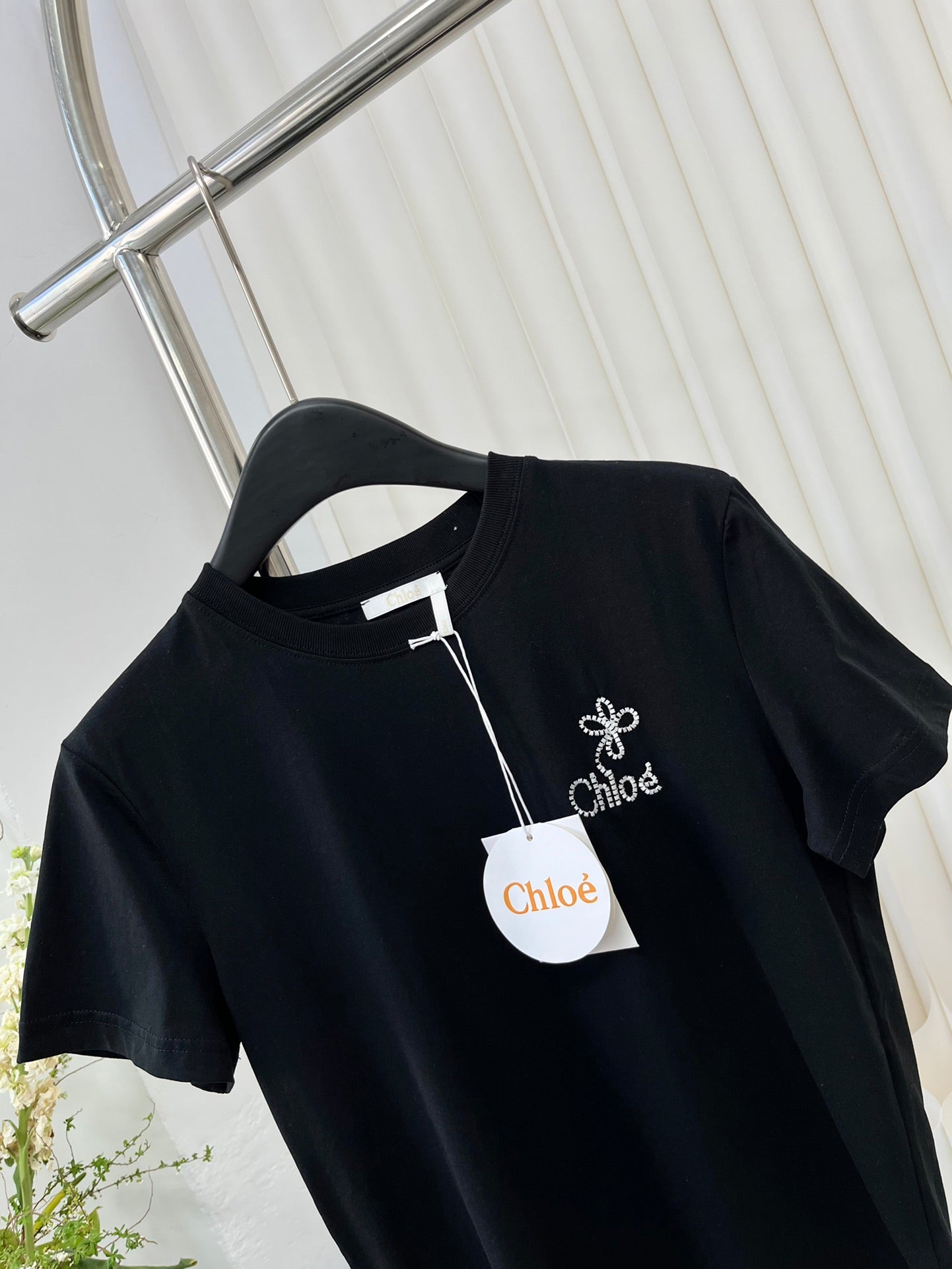 克羅C-2403 24春夏官網新品刺繡TEE 黑色