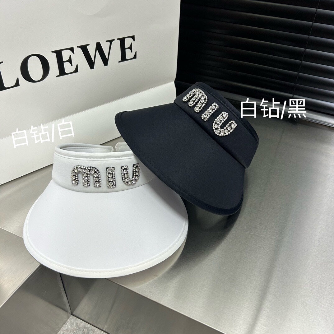 穆M家-2024春夏新款水鑽冰絲遮陽帽