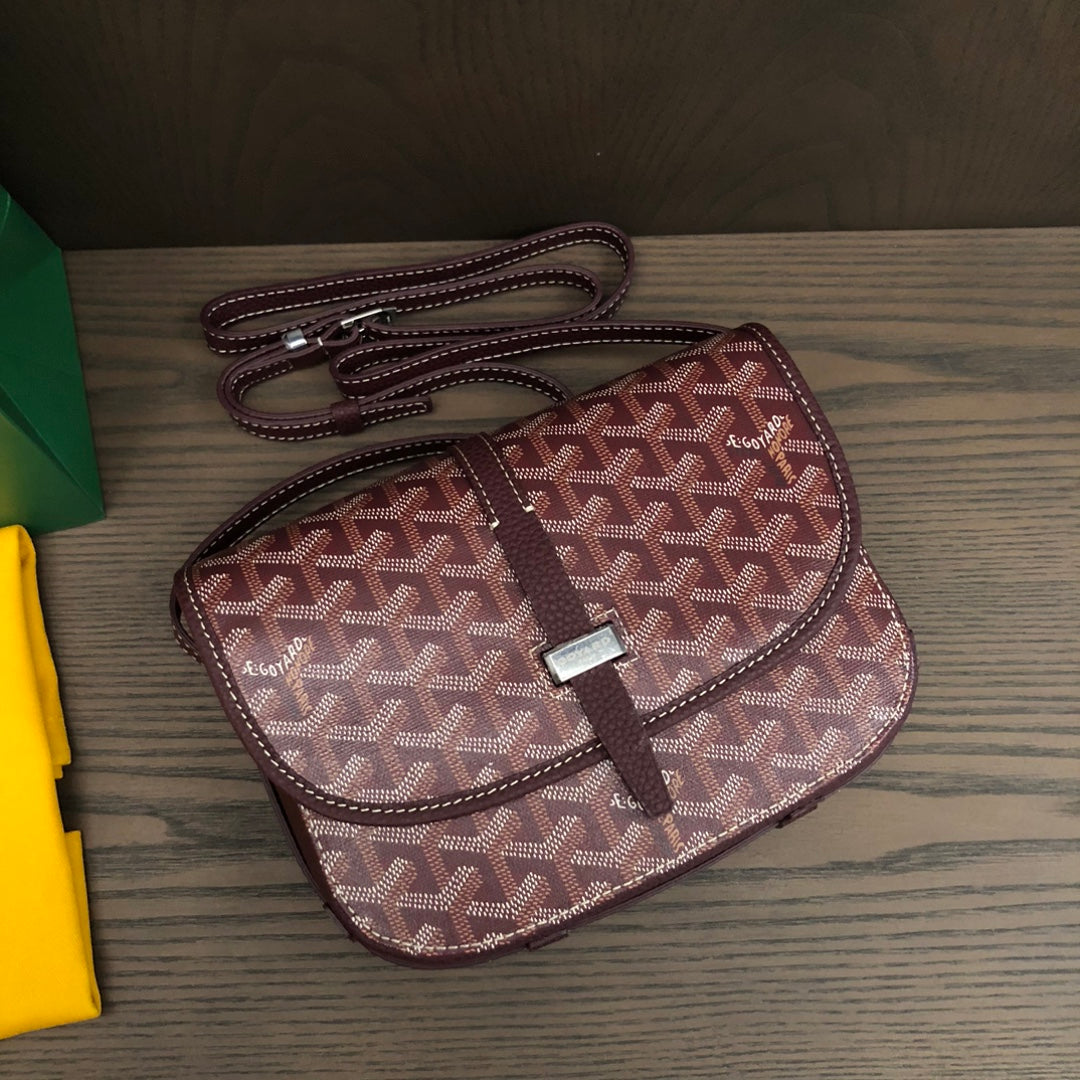 戈G家-Goyard 郵差包小號 酒紅色