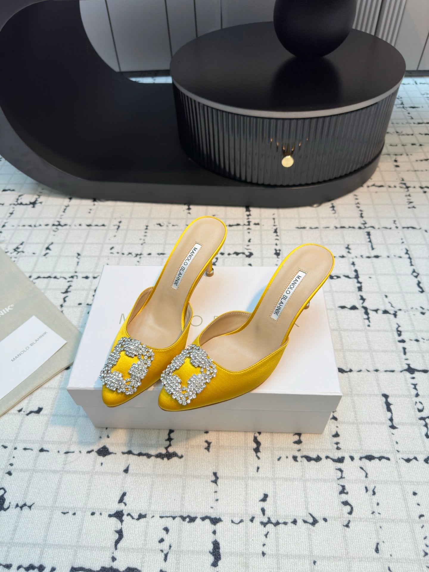 Manolo Blahnik-2024 高跟拖鞋 黃色