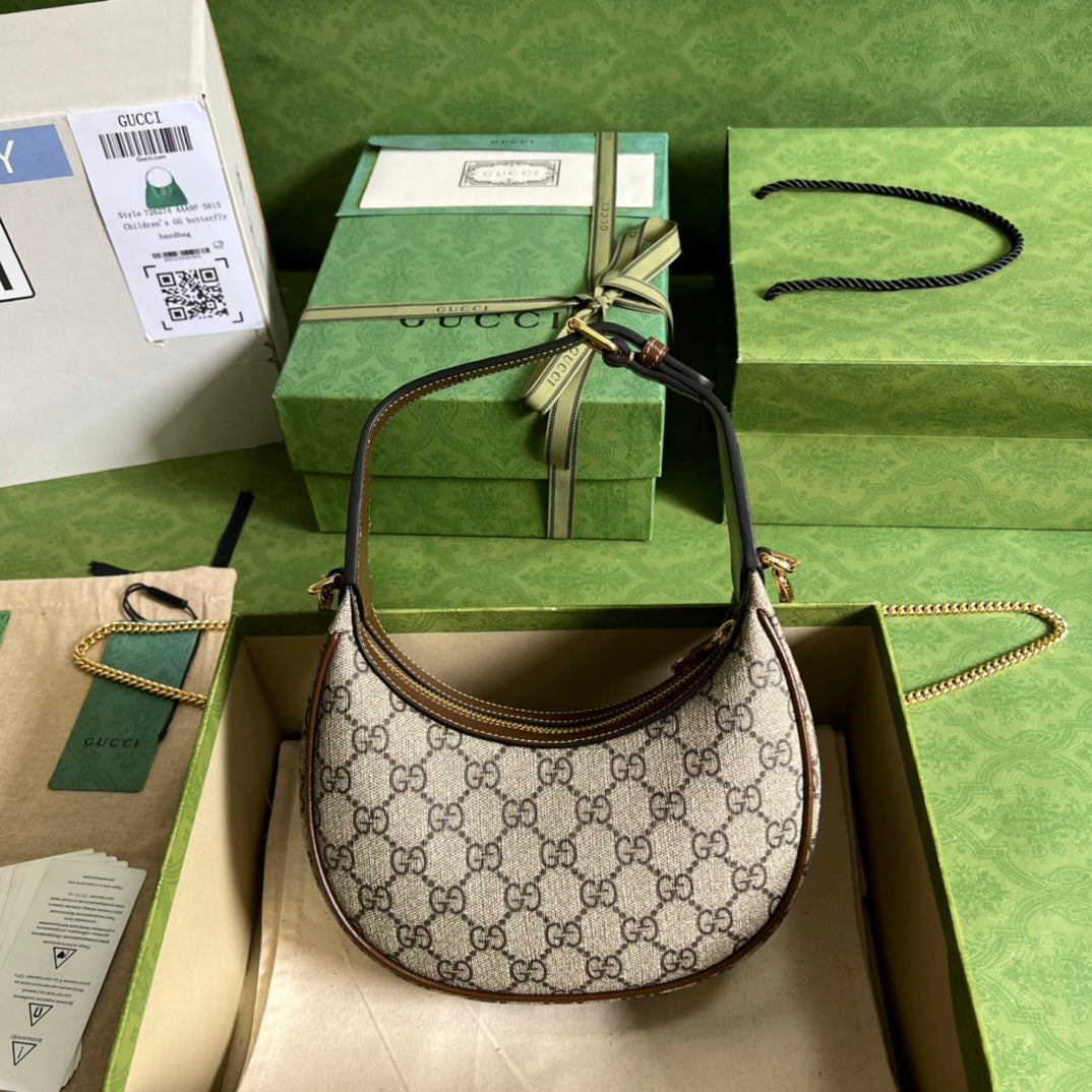 古G家-半月造型手袋 Mini 棕色