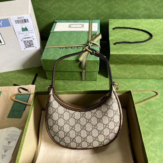 古G家-半月造型手袋 Mini 棕色