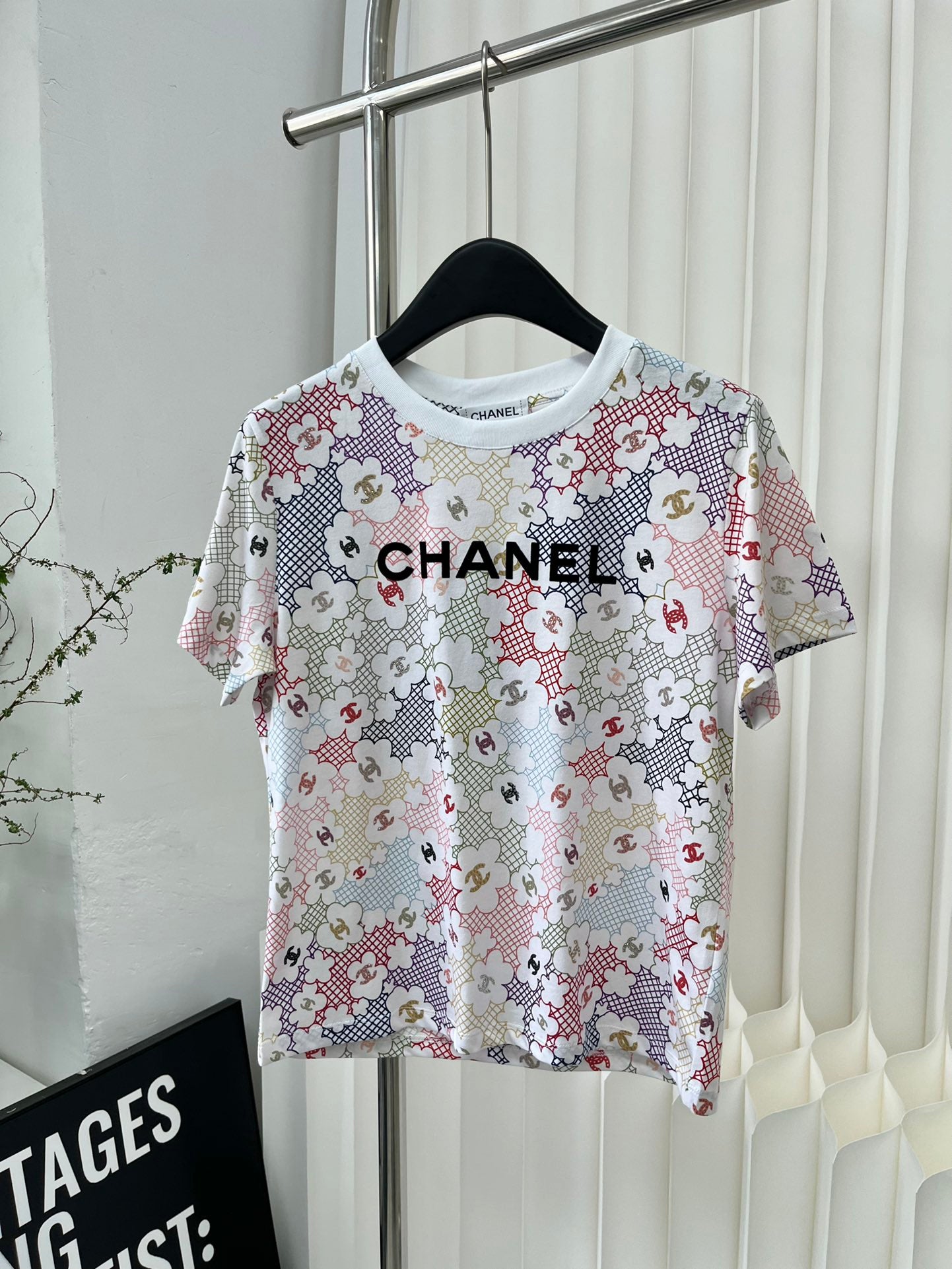 小香風-2403 網格印花訂製絲光全棉TEE