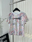 小香風-2403 網格印花訂製絲光全棉TEE