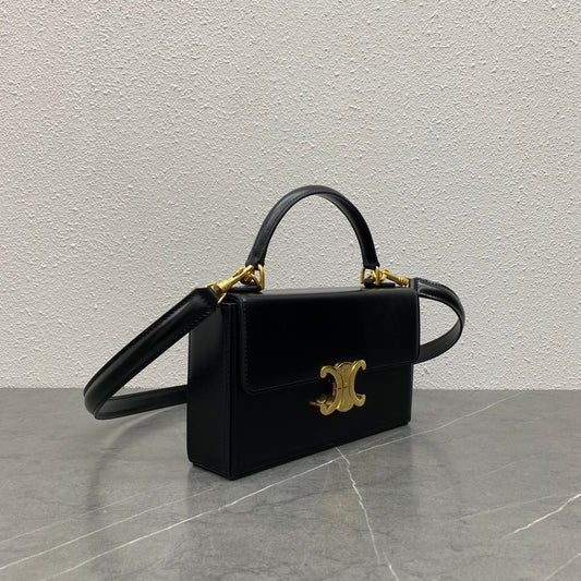 賽C家-Box Triomphe 凱旋門盒子包 黑色金扣