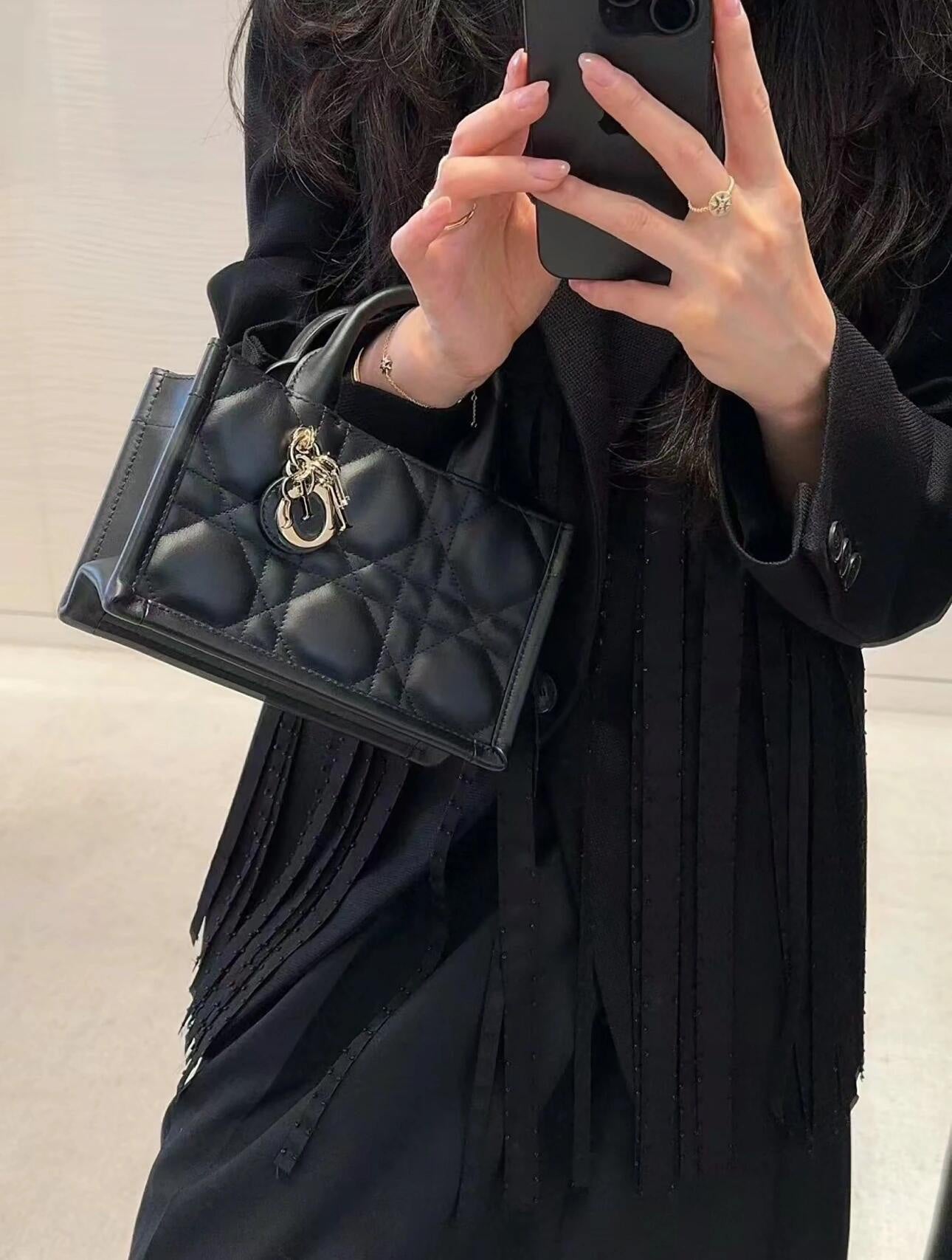 迪D家-Book Tote 背帶托特包 黑色 Mini