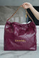 小香家-2023春夏新款 22BAG 中號 酒紅色