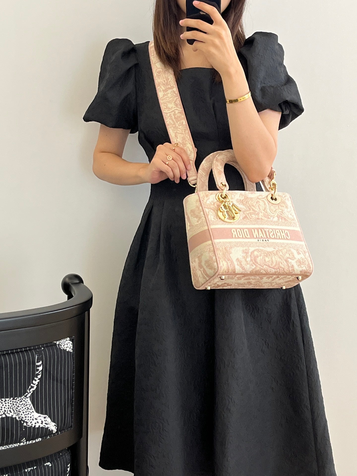 迪D家-Lady 老虎刺繡系列 裸粉色 24CM